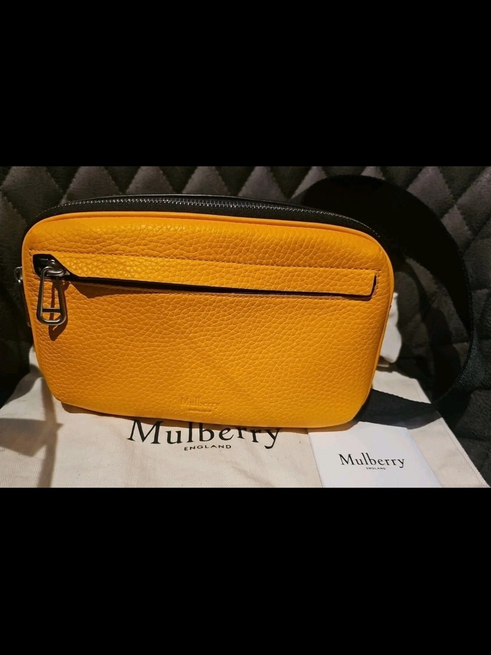 Mulberry Yellow Pebbled Leather Belt Bag